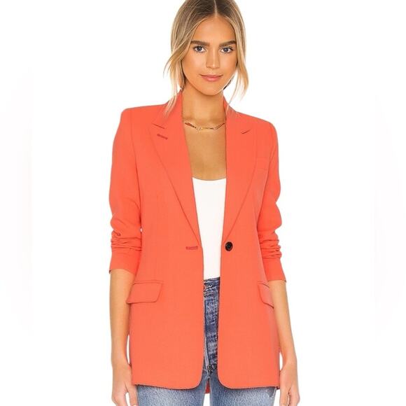 Smythe Tailored Blazer Neon Tangerine Revolve Size 14 - Picture 1 of 8